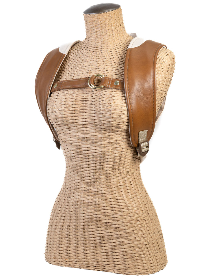 Bisque and Walnut Leather Onbuhimo